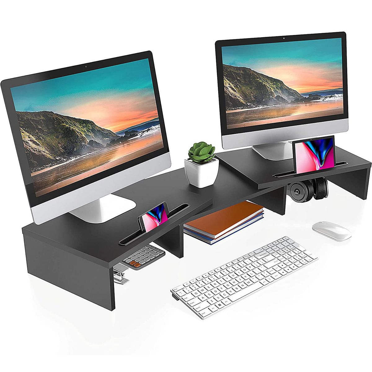 NEWO - Elevador Alzador base doble monitor ajustable NW-2M23