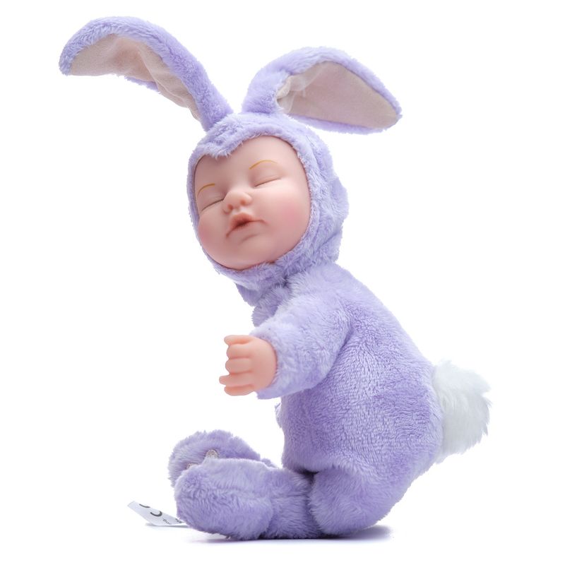 GENERICO - Muñeco Tierno Modelo Bebe Conejo Morado 23 cm-