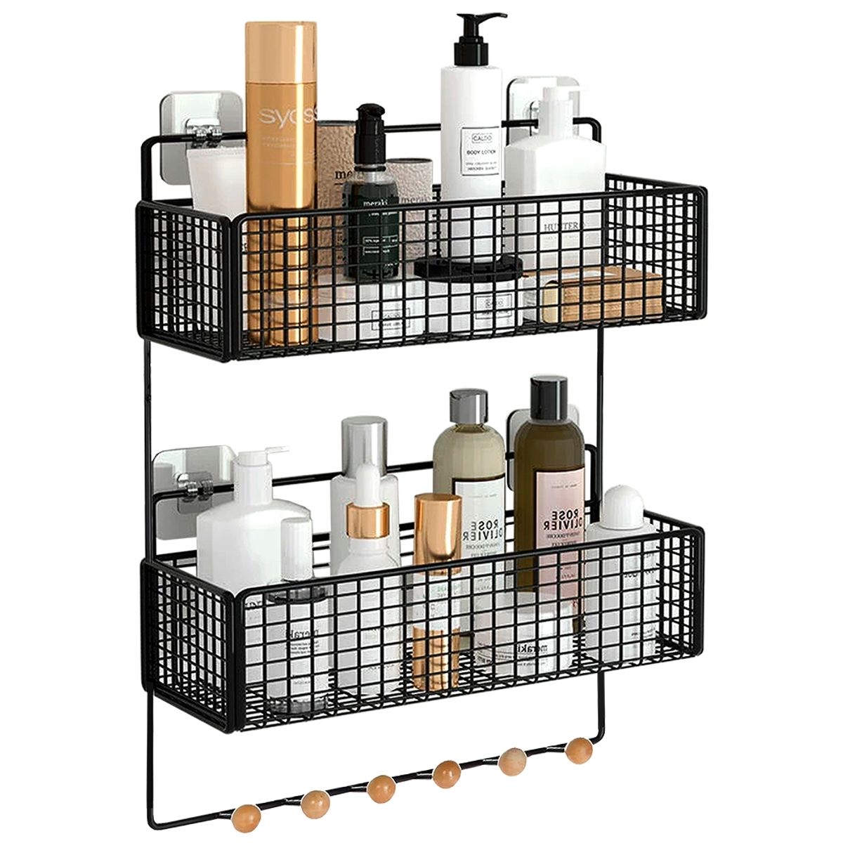 GENERICO - Organizador Colgante De Pared Con 2 Niveles Para Baño