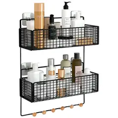 GENERICO - Organizador Colgante De Pared Con 2 Niveles Para Baño