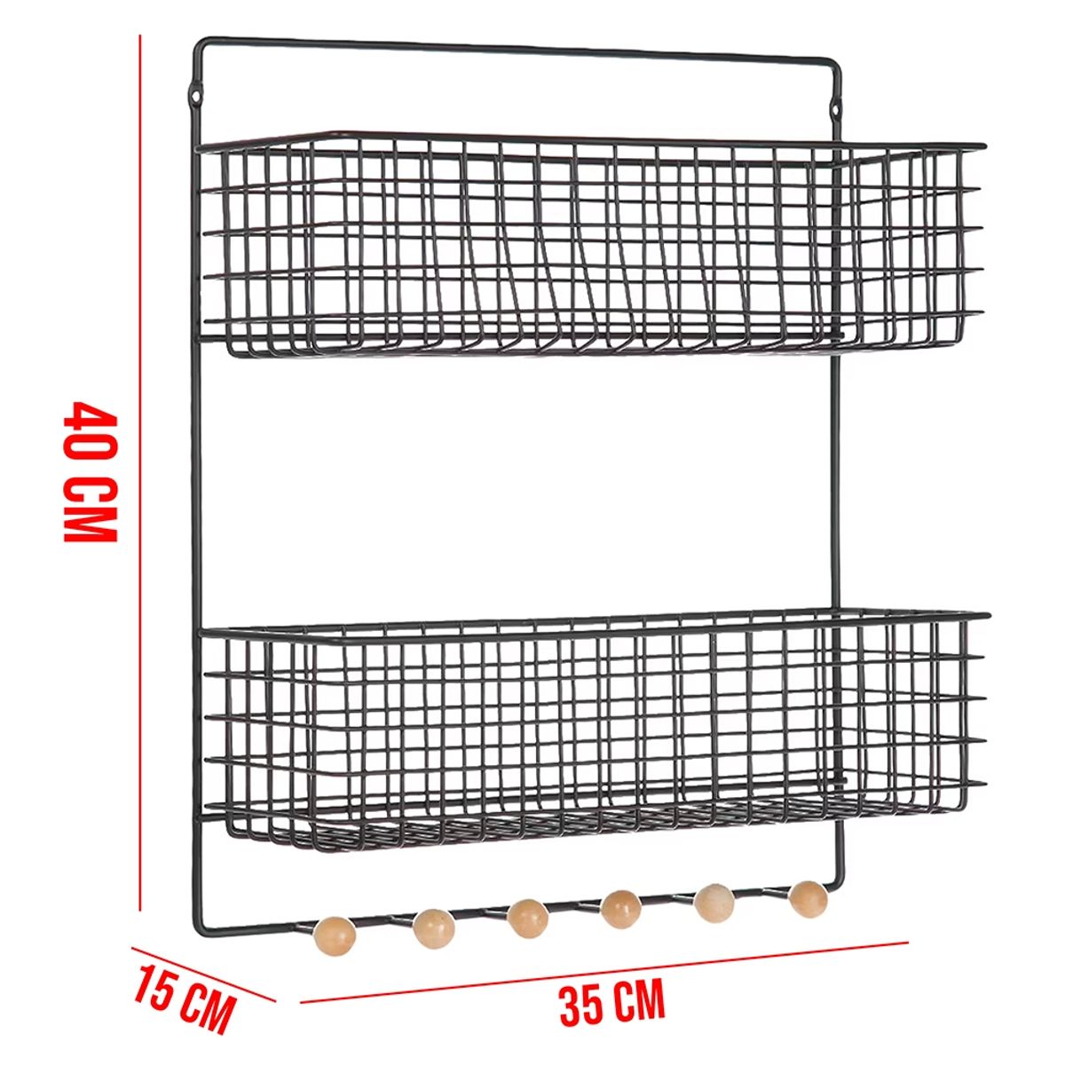GENERICO - Organizador Colgante De Pared Con 2 Niveles Para Baño