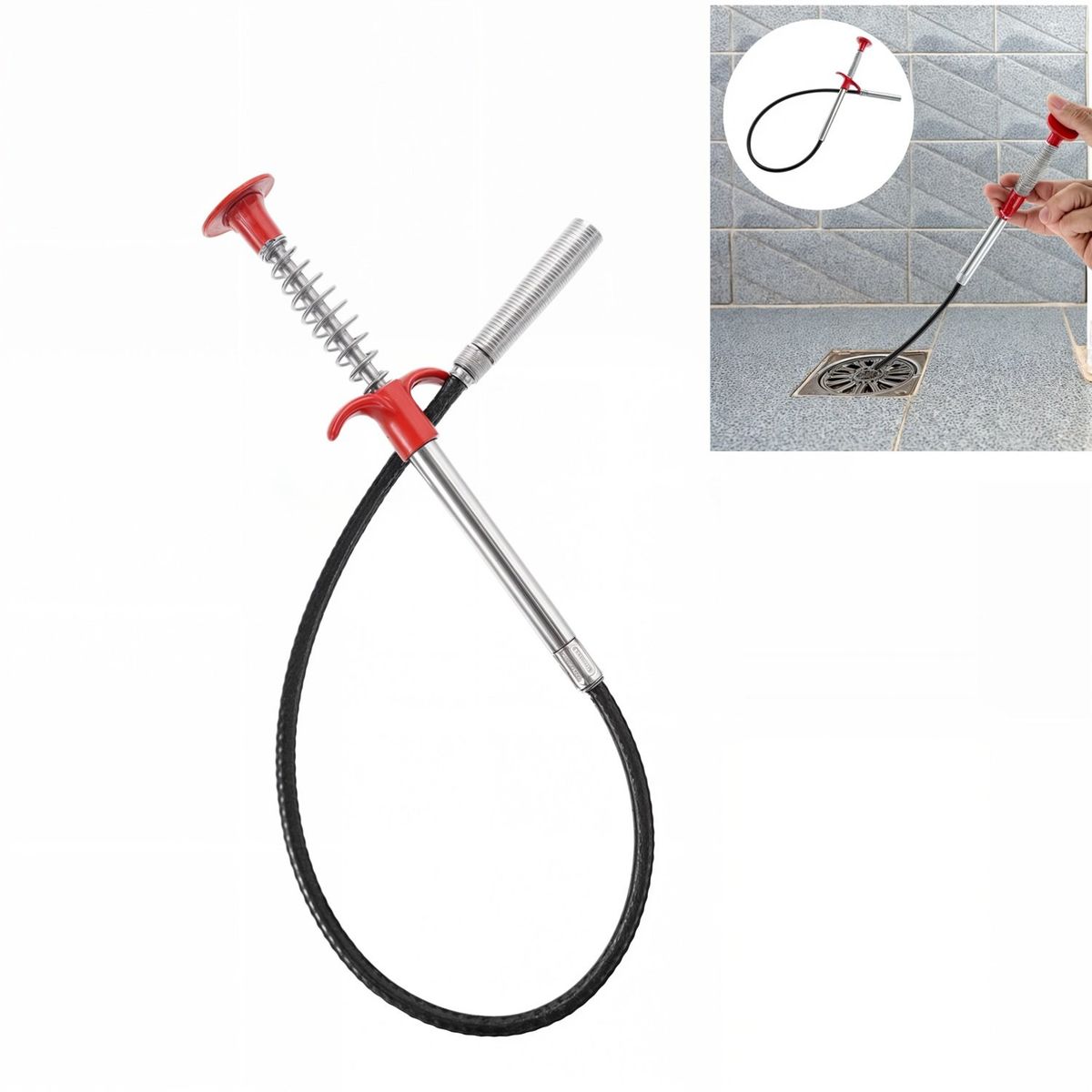 GENERICO - destapador de wc manual sopapo destapador cañerias 59 CM