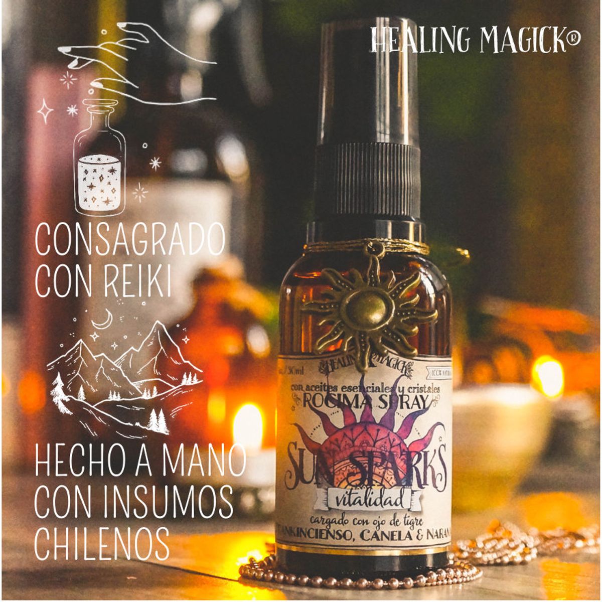 HEALING MAGICK - Baño de Sol Spray de Ritual Vitalidad