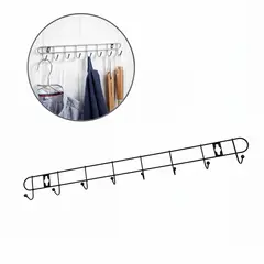 GENERICO - Colgador perchero aluminio de pared para toalla ropa