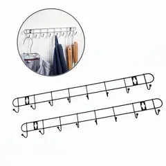 GENERICO - 2 colgador perchero aluminio de pared para toalla ropa