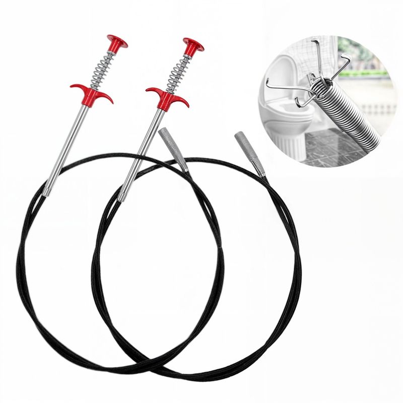 GENERICO - x2 destapador de wc manual sopapo destapador cañerias 59 CM