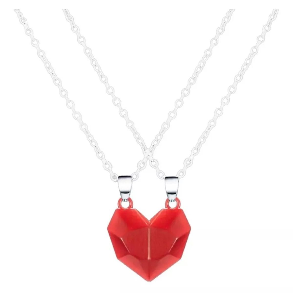 GENERICO - Collares de Pareja Corazón rojo Iman Regalo Amor San Valentín Navidad