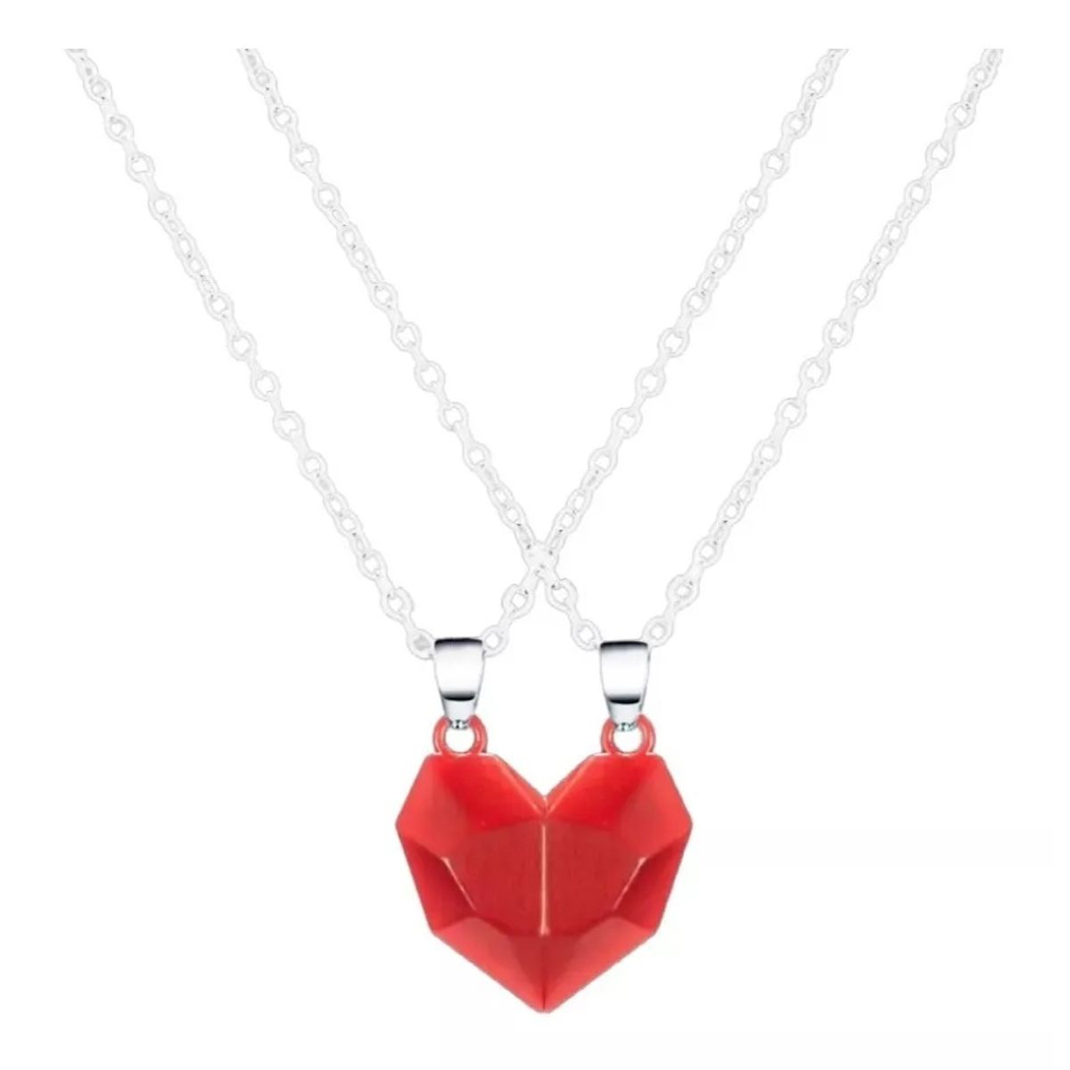 GENERICO - Collares de Pareja Corazón rojo Iman Regalo Amor San Valentín Navidad