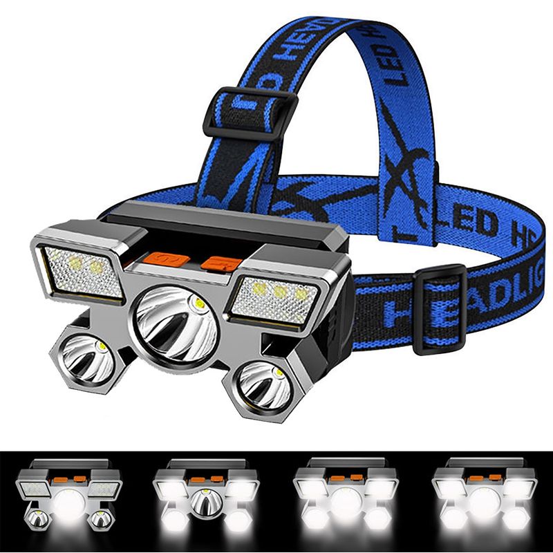 AIZO - Lámpara De Cabeza Led Frontal Recargable 90 ° Ajustable