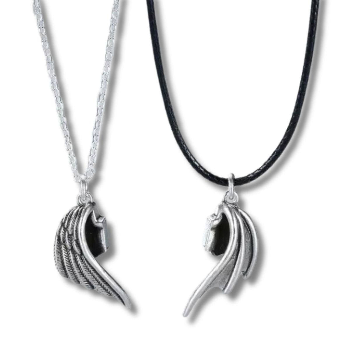 GENERICO - Set 2 Collar De Pareja Alas De Ángel Y Demon regalo san valentin amor