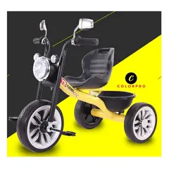 GENERICO - Triciclo infantil metálico moto style con luces y sonidos yellow