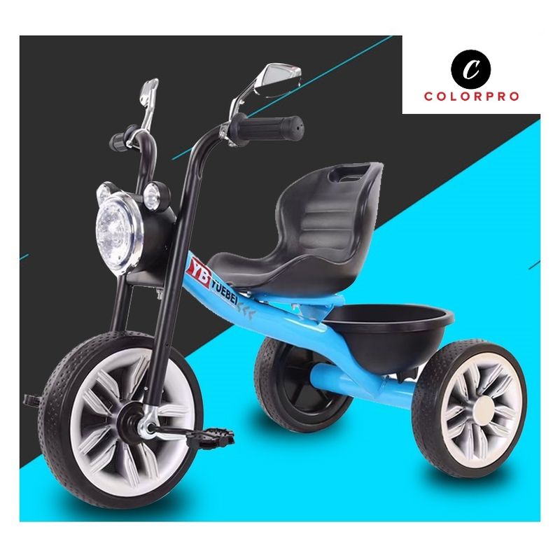 GENERICO - triciclo infantil metálico moto style con luces y sonidos blue-
