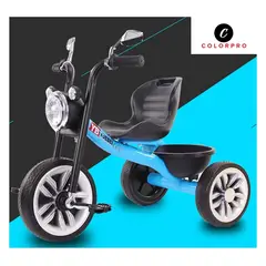 GENERICO - Triciclo infantil metálico moto style con luces y sonidos blue-