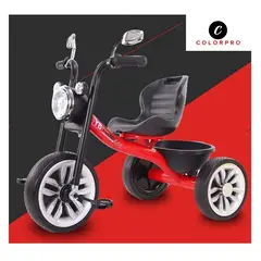 GENERICO - Triciclo infantil metálico moto style con luces y sonidos red