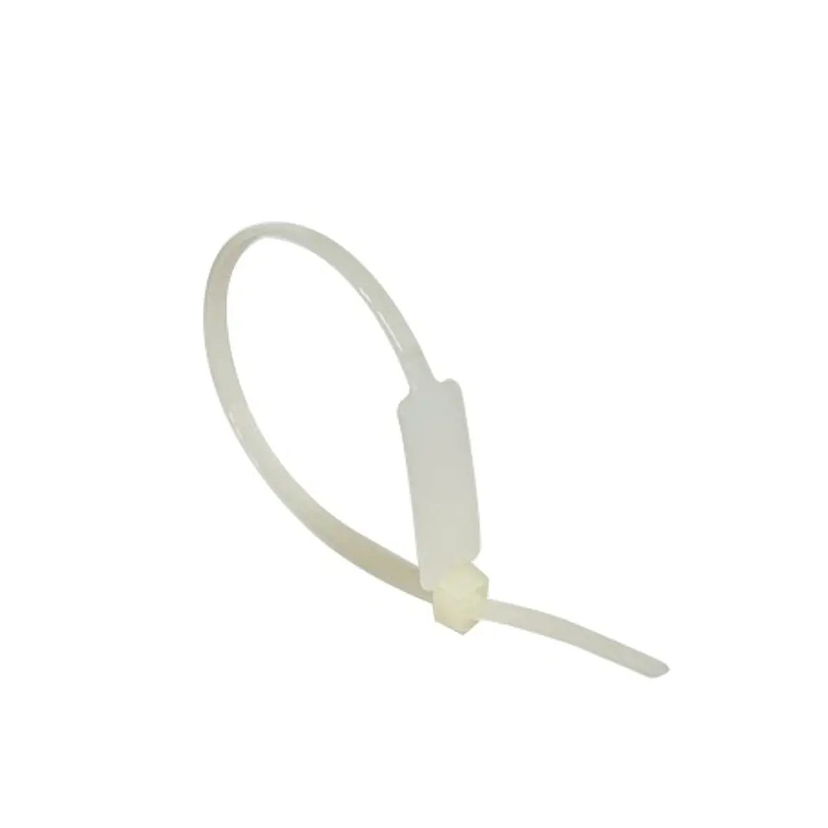 GENERICO - Amarra Cable con Ident. 200 x 4.8 mm Blanca (Bolsa 100 Unidades)