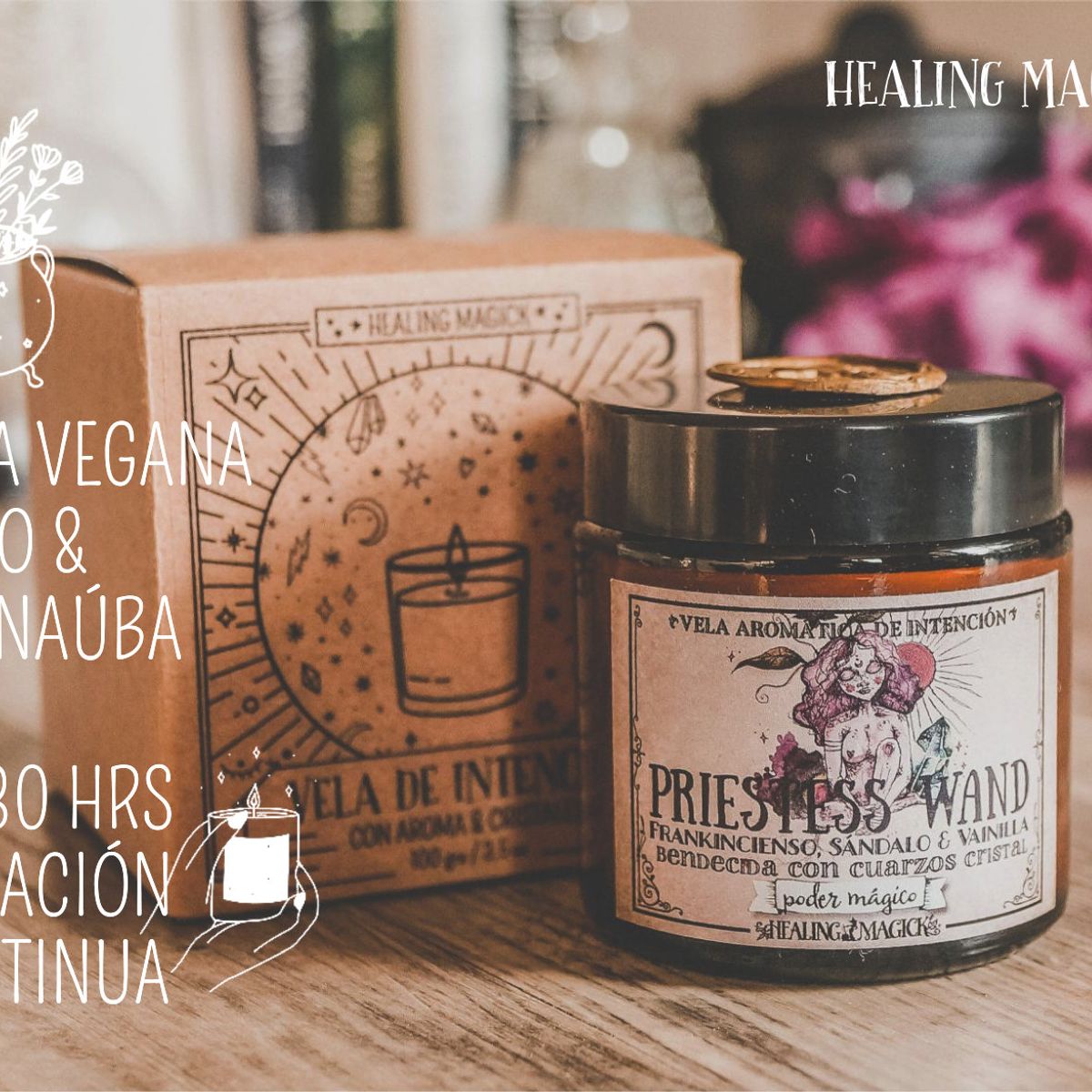 HEALING MAGICK - Varita Mágica Vela Aromática de los Deseos