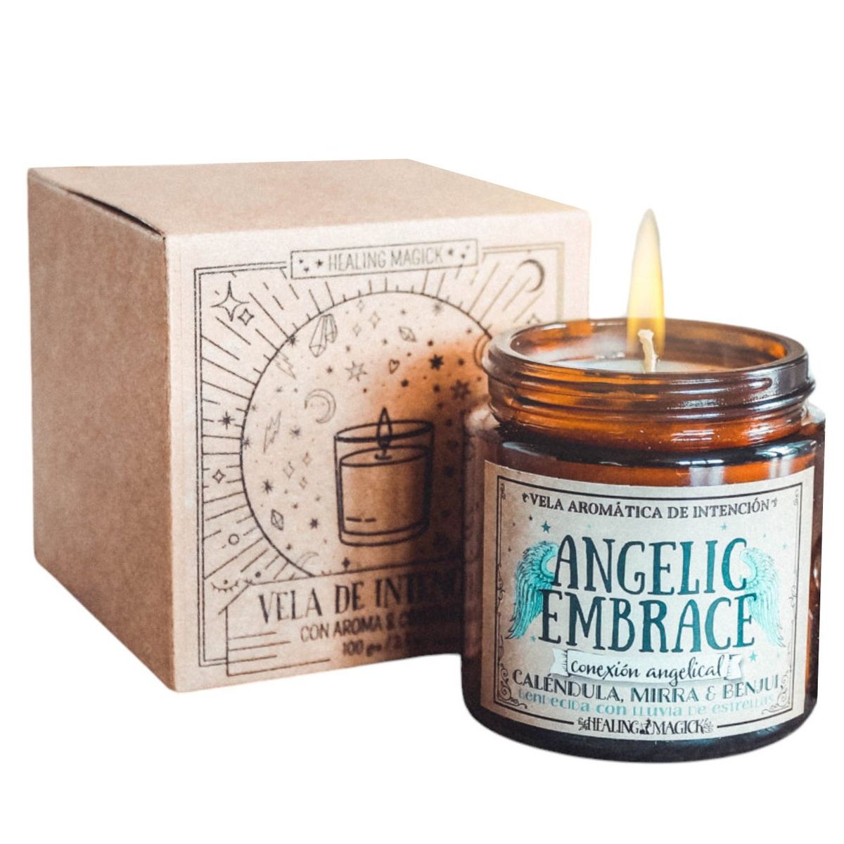 HEALING MAGICK - Abrazo Angélico Vela Aromática de Conexión Angelical