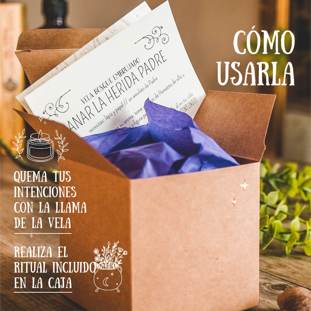 HEALING MAGICK - Forest Hideaway Vela Aromática para Rituales de Energía Masculina