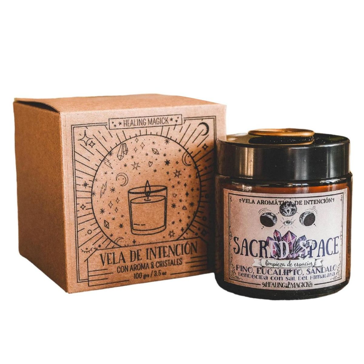 HEALING MAGICK - Refugio Sagrado Vela Aromática Purificadora de Espacios