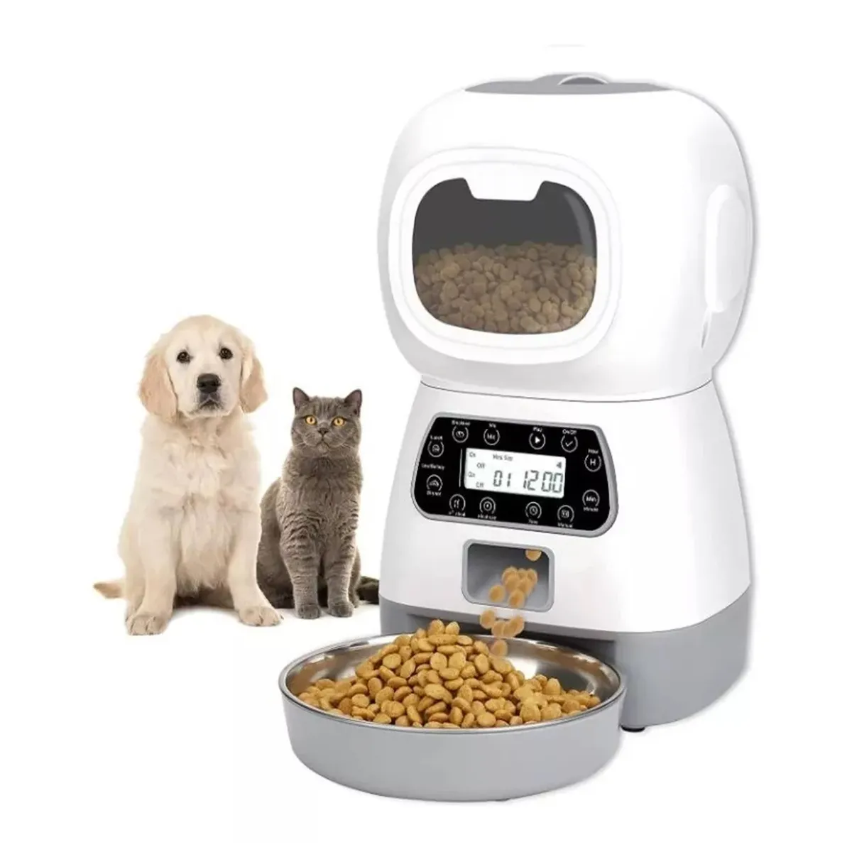 GENERICO - Dispensador Comedero Automatico Programable Comida Mascotas