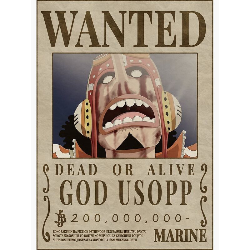 GENERICO - Poster One Piece Recompensa Se Busca Wanted God Usop 28x42cm