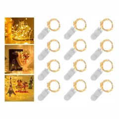 GENERICO - Guirnaldas Led 20 Luces Hadas 2 Metros Pilas Incluidas 12pk