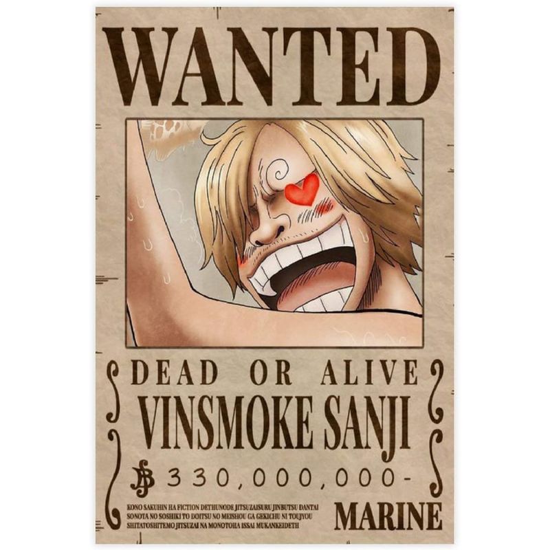 GENERICO - Poster One Piece Recompensa Se Busca Wanted Sanji 28x42cm