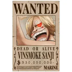 GENERICO - Poster One Piece Recompensa Se Busca Wanted Sanji 28x42cm