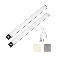 BLUEDREAMER - Luces con sensor LED ultrafinas recargables adhesivas 2 juegos-