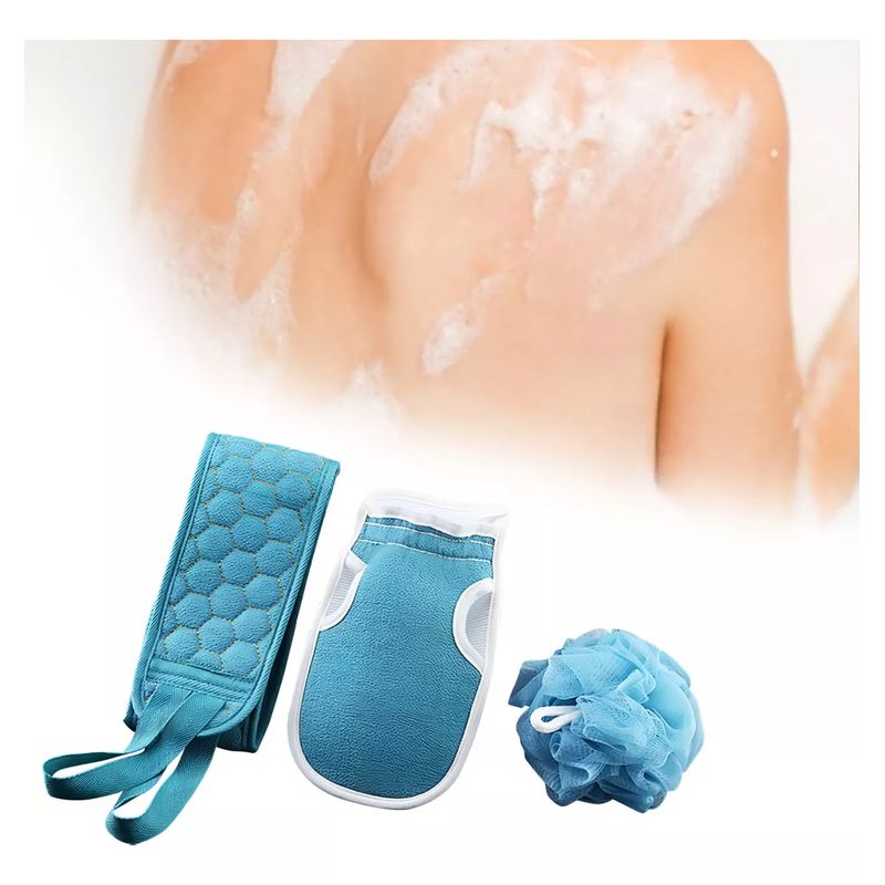 AIZO - Set Para Ducha Escobilla Esponja Lufa Toalla Larga Limpieza