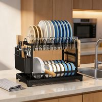 Escurridor de Platos con Drenaje Automático de 2 Niveles