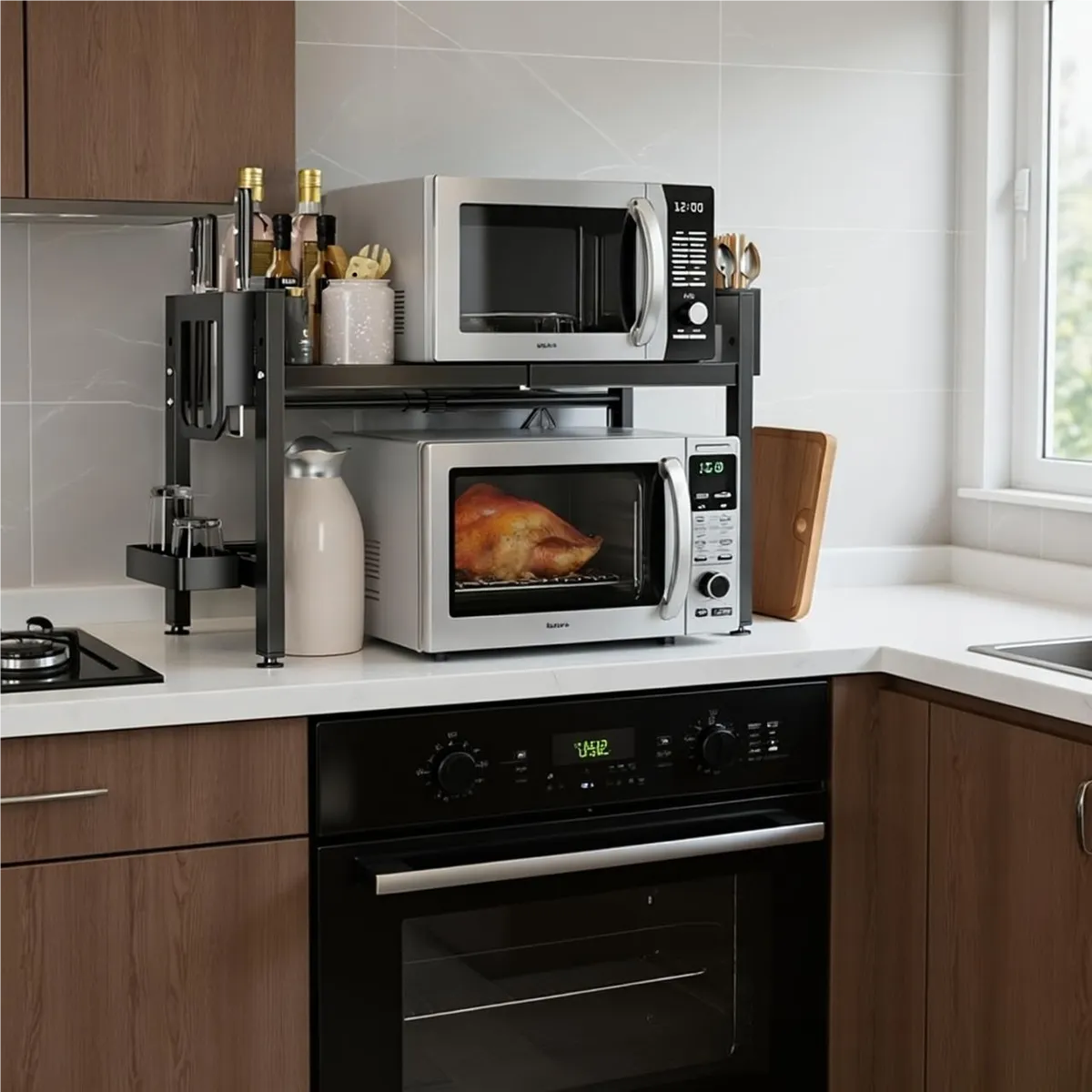 AIZO - Organizador de Cocina con Ganchos Ajustable y Resistente