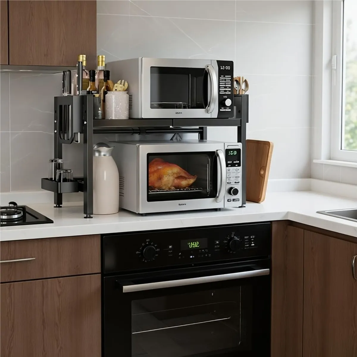 AIZO - Organizador de Cocina con Ganchos Ajustable y Resistente