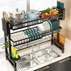 AIZO - Escurridor Retráctil Secador Ajustable Loza Platos 2 Niveles