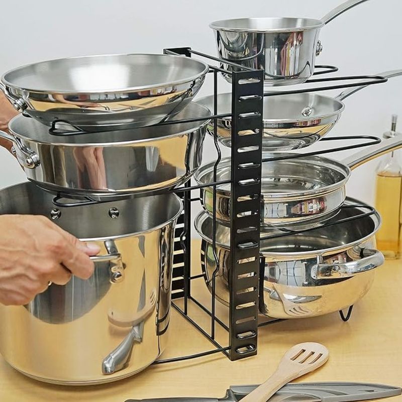 AIZO - Organizador Cocina Multiuso Platos Ollas 8 Niveles Ajustable