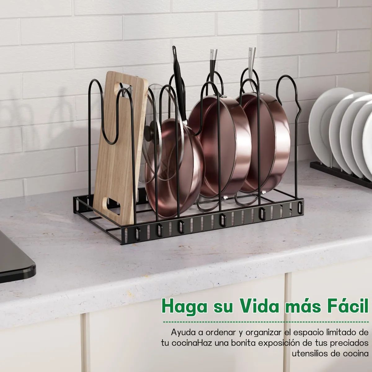 AIZO - Organizador Cocina Multiuso Platos Ollas 8 Niveles Ajustable