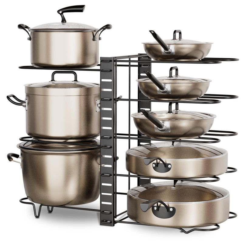 AIZO - Organizador Cocina Multiuso Platos Ollas 8 Niveles Ajustable