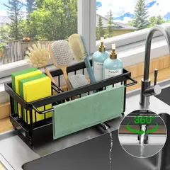 AIZO - Negro Estante Inoxidable Drenaje Automátic De Trapo Cocina