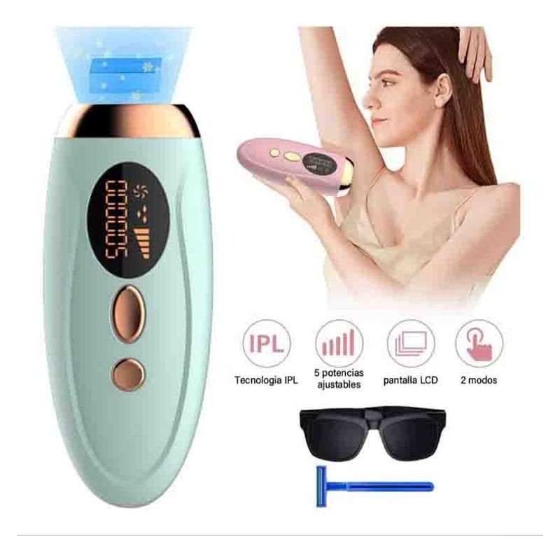 KEEJOIN - Depiladora Permanente Láser Ipl 999,999 Para Cuerpo Y CaraverdeClaro