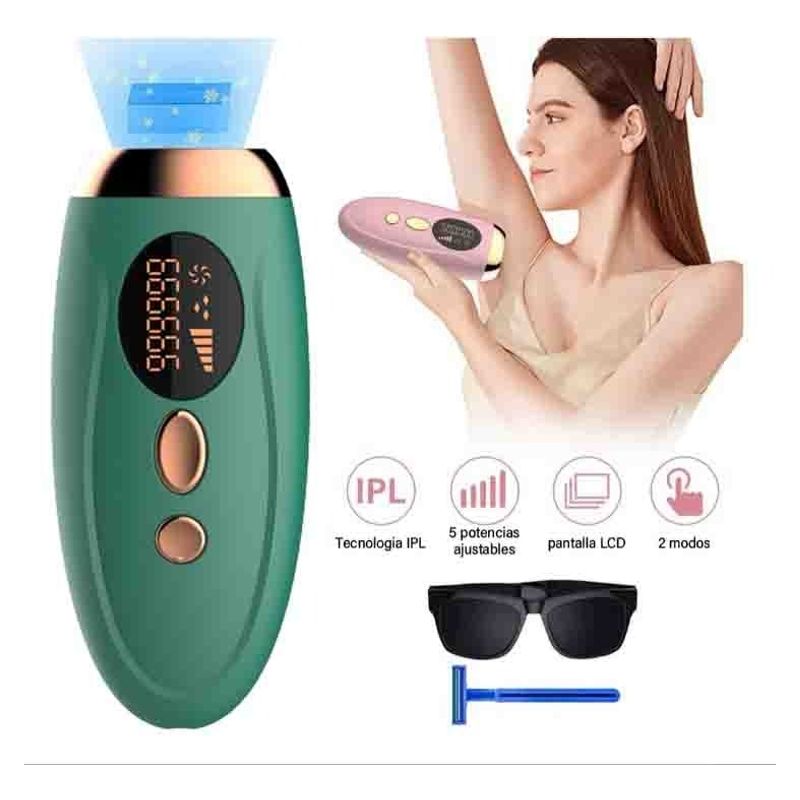 KEEJOIN - Depiladora Permanente Láser Ipl 999,999 Para Cuerpo Y Cara-verdOscuro