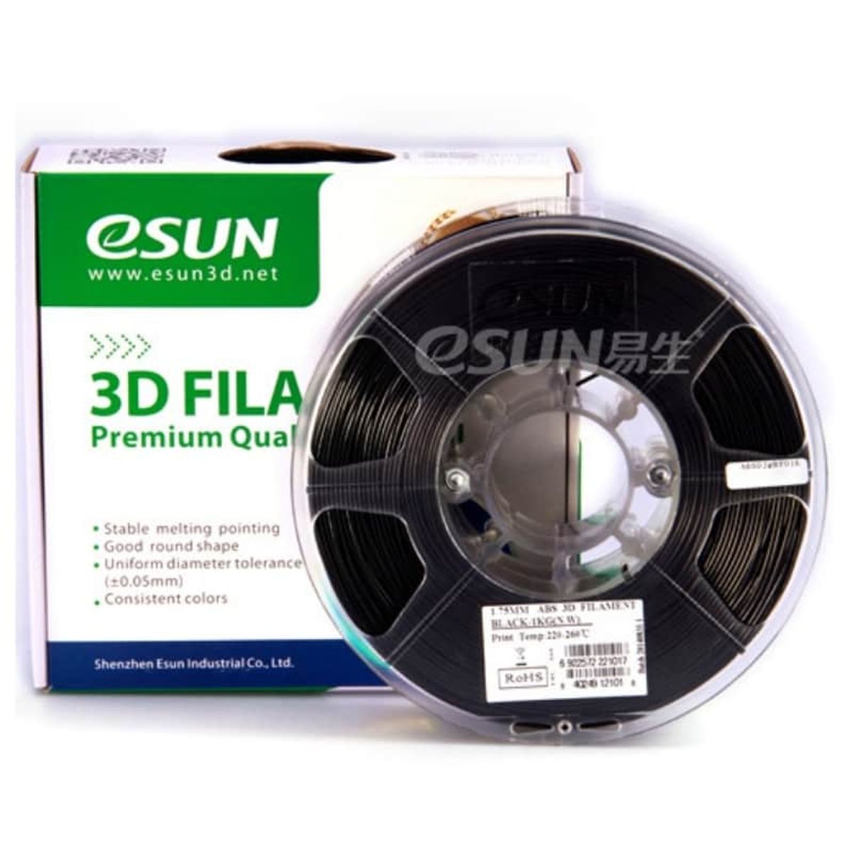ESUN - Filamento 3D ABS Negro 1kg Esun - Filamentos