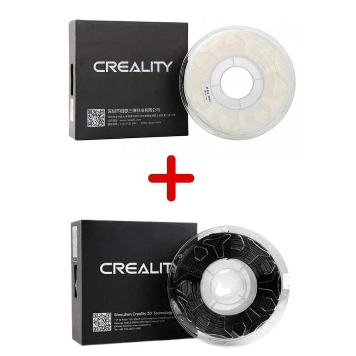 CREALITY - Pack Filamento 3D PLA Negro  Blanco  Creality - Filamentos