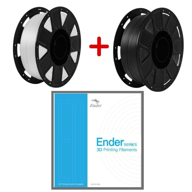 ENDER - Pack Filamento 3D PLA Negro  Blanco 1kg Ender - Filamentos