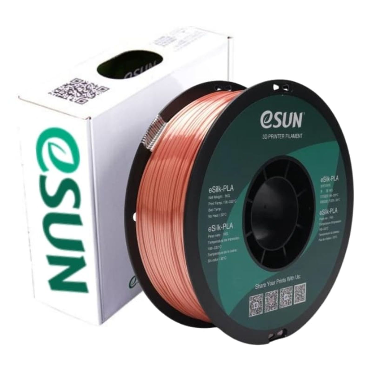 ESUN - Filamento 3D PLA Seda Dorado u Oro Rosa  Esun - Filamentos