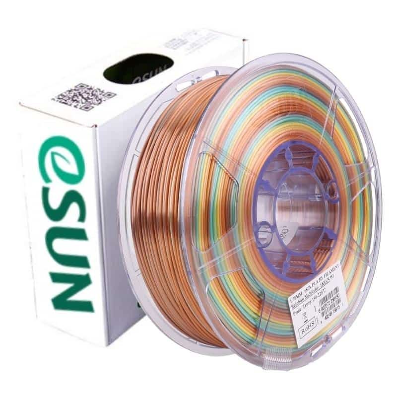 ESUN - Filamento 3D PLA Arcoiris Efecto Glitter 1kg Esun - Filamentos