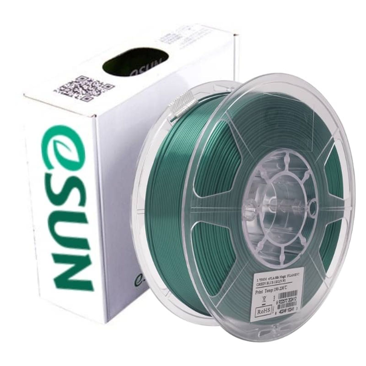 ESUN - Filamento 3D PLA Seda Mágico Bicolor Verde y Azul 1kg Esun