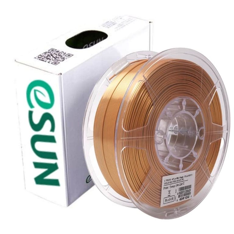 Filamento 3D PLA Seda Mágico Bicolor Dorado y Plateado  Esun