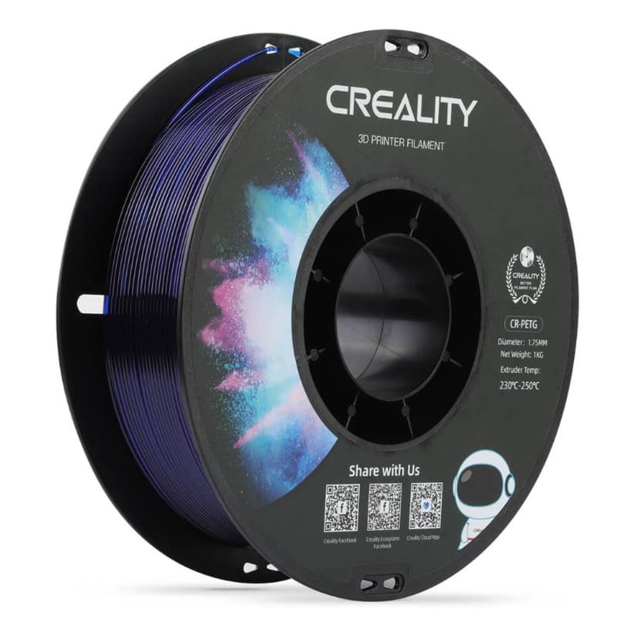 CREALITY - Filamento 3D PETG Azul Transparente  Creality - Filamentos