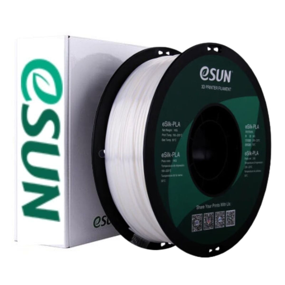ESUN - Filamento 3D PLA Seda Blanco  Esun - Filamentos