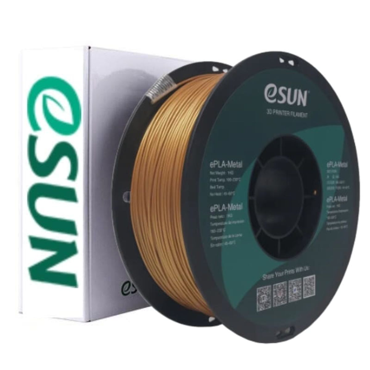 ESUN - Filamento 3D PLA Metal Dorado u Oro  Esun - Filamentos